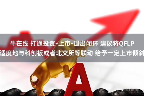 牛在线 打通投资-上市-退出闭环 建议将QFLP适度地与科创板或者北交所等联动 给予一定上市倾斜